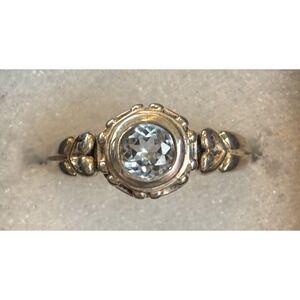 Vintage Sterling Silver Aquamarine Ring Size 6